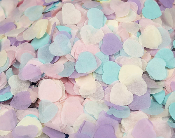 Eco confetti hearts pastel