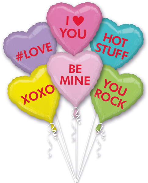 6 Ballons Candy Hearts