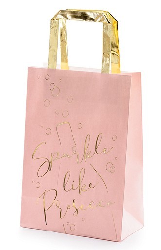 6 sacchetti regalo prosecco oro rosa 18 x 26 cm