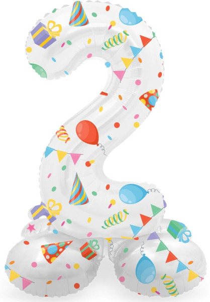 Standing Number 2 Partytime Balloon 72cm