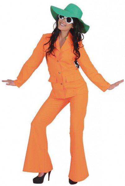Costume Disco Queen orange fluo