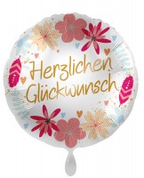 Glückwunsch Folienballon Boho Flowers 71cm