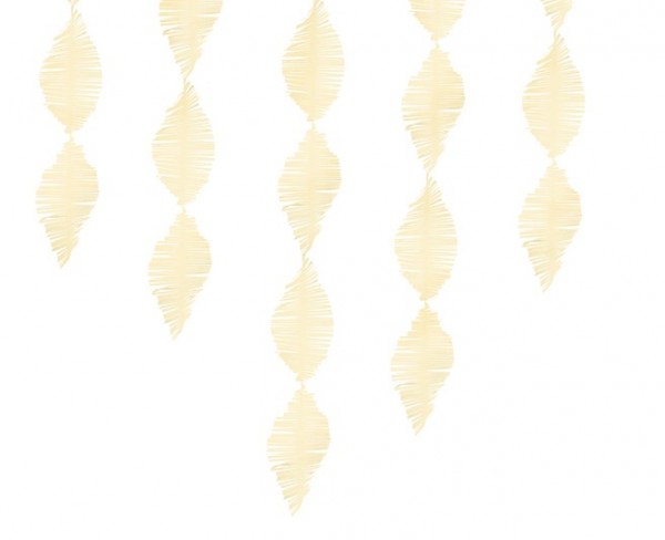 Guirlande papier crépon crème 3m