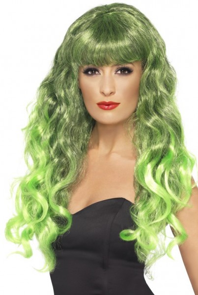 Grön lockig peruk Liandra