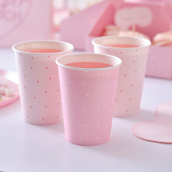 8 vasos de papel Pinky Winky 250ml
