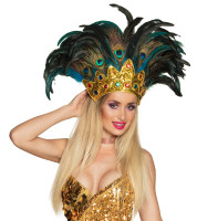 Förhandsgranskning: Peacock Queen Headpiece för kvinnor Deluxe