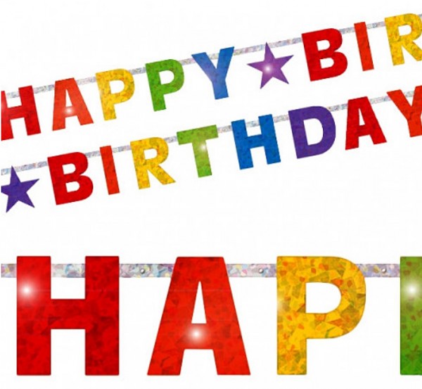 Festone Happy Birthday arcobaleno 2,2m