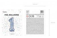 Vorschau: Holografischer Zahl 1 Folienballon 35cm