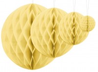 Anteprima: Sfera decorativa a nido d'ape in giallo paglierino 30cm