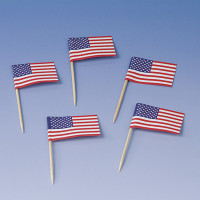 200 pinchos de fiesta banderas American Spirit 8cm