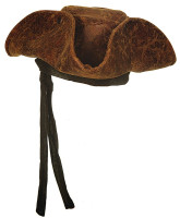 Sombrero de pirata marrón con efecto de ante