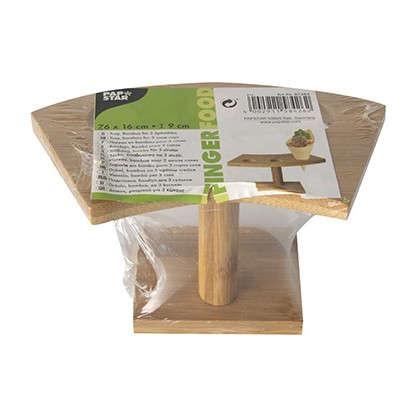 Bamboo holder for 3 snack bags 16 x 7.2 cm