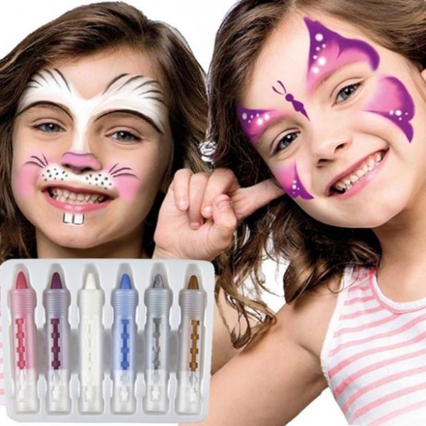 6 crayons de maquillage de carnaval pour filles
