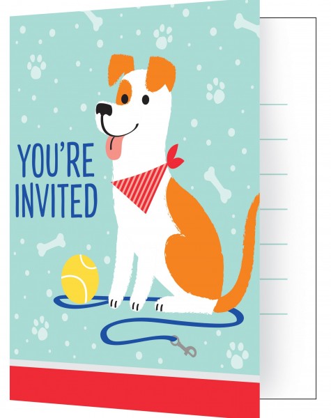 8 Hunde Party Einladungskarten