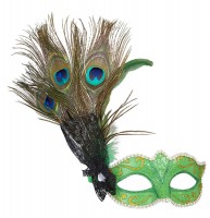 Anteprima: Pavone Eye Mask With Peacock Feathers