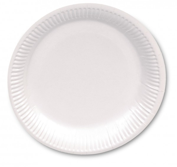 50 paper plates Partytime White 23cm