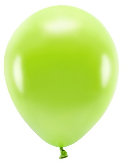 10 Eco metalliske balloner lysegrøn 26cm