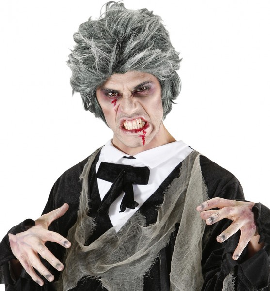 Crazy zombie wig gray