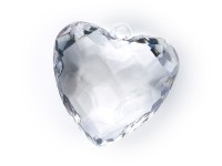 Oversigt: 5 krystal vedhæng hjerter 4,5 cm
