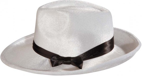 Sombrero de gángster de la mafia de los años 20 con cinta de raso