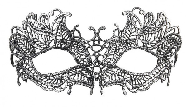 Venetian lace eye mask silver