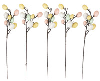Aperçu: 5 branches de Pâques avec oeufs colorés 40cm