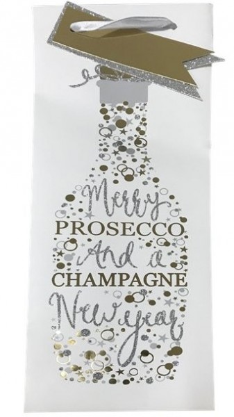 Bolsa regalo navideña para botellas champagne 35cm