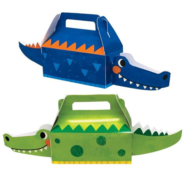 4 pudełka na prezenty z krokodyla