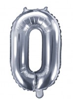 Zahl 0 Folienballon silber 35cm