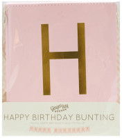 Oversigt: Guld Pink tillykke med fødselsdagen krans