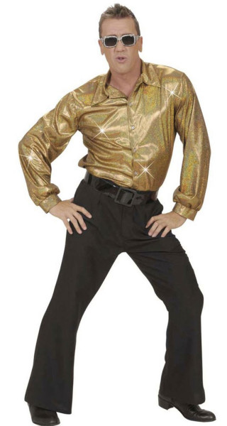 Brokatowa koszula Disco Fever Gold