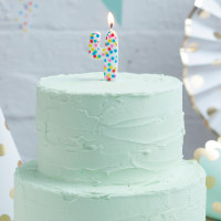 Anteprima: Candela per torta numero 4 mix & match colorata 9cm