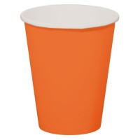 8 vasos naranjas de papel Cleo 350ml