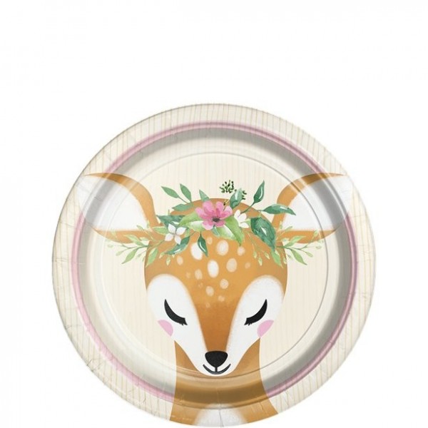 Small paper plate cute deer 18cm