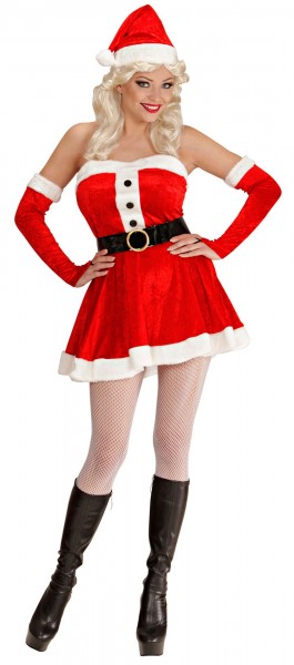 Kerstvrouw fluwelen jurk Sally 2