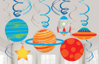 12 spirali dekoracyjnych Space Party