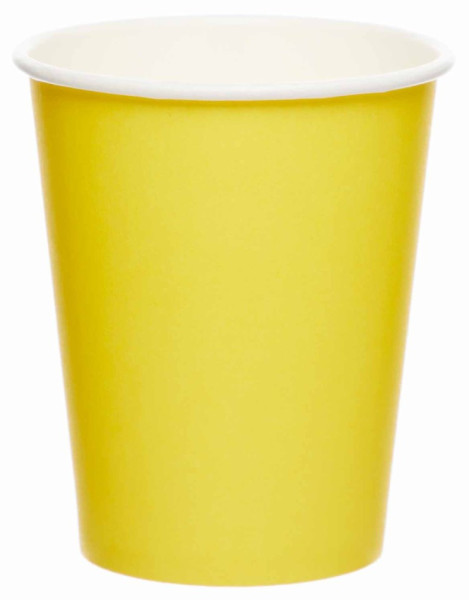8 vasos de papel amarillo sol 227ml