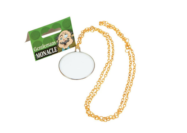 Monocle with gold chain