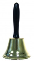 Goldene Glocke mit Holzgriff 12cm