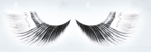 Pestañas de alas negras plateadas