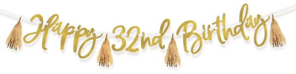 Personalized birthday garland gold 2.7m