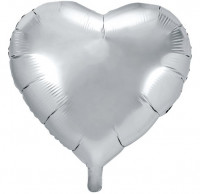 Hart folieballon zilver 61cm
