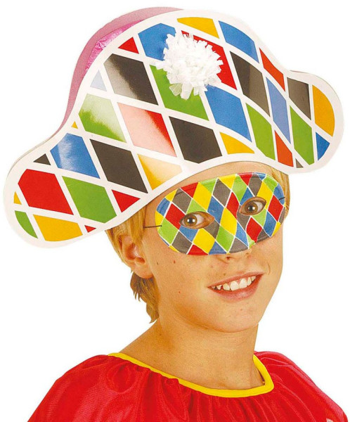 Harlekin Clowns Augenmaske Für Kinder