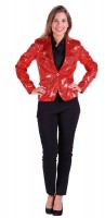Glamor sequin party blazer red