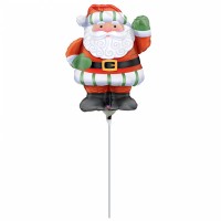 Preview: Happy Santa stick balloon 37cm