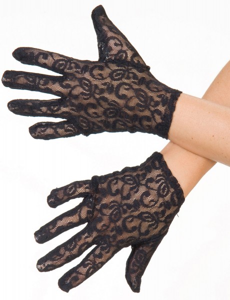 Rękawiczki z koronką i kwiatowym wzorem