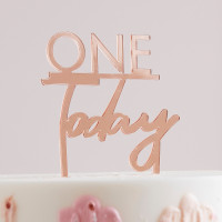 Preview: 1st Birthday Cake Topper in rose gold acrylic