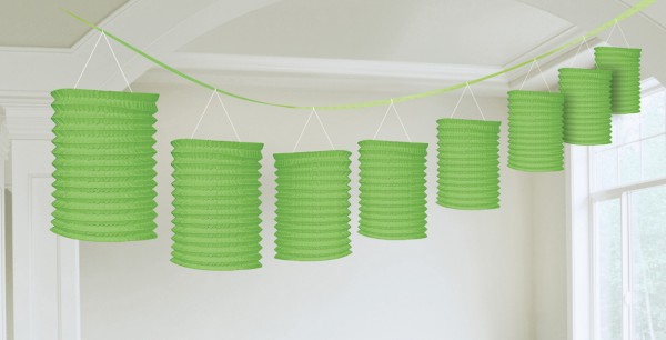 Ghirlanda di carta decorativa lanterna verde da 360 cm
