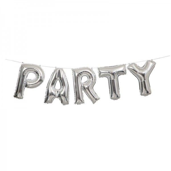 Party foil balloon garland silver celebration
