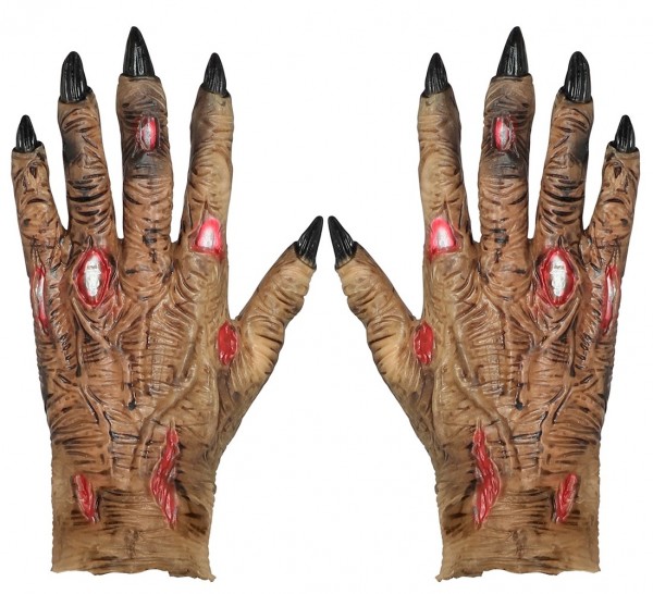 Rękawiczki z pazurami zombie wykonane z lateksu
